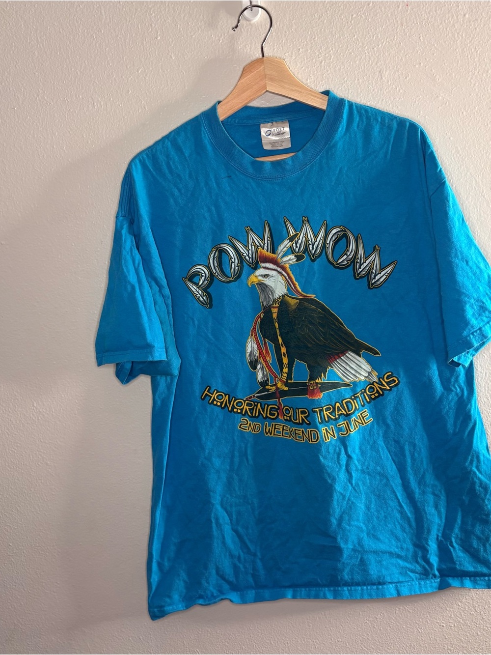 Pow Wow Eagle Graphic Tee - Turquoise